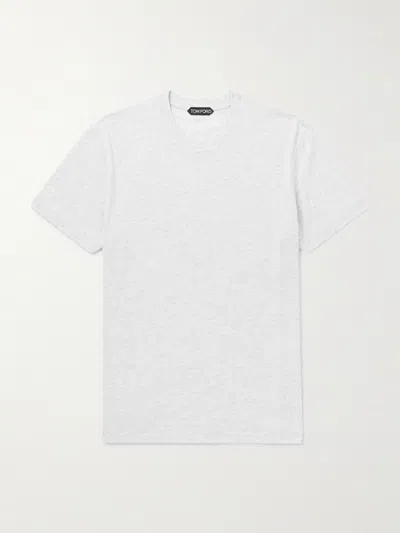 Tom Ford Crew Neck Short Sleeve T-shirt In Gray