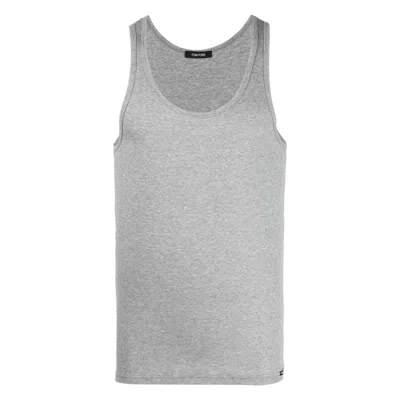 Tom Ford Cotton-blend Stretch Tank Top In Gray