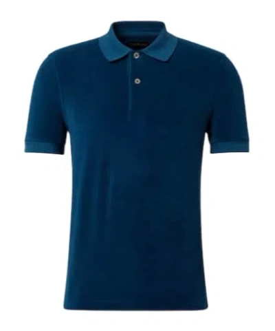 Tom Ford Cotton-blend Velvet Polo Shirt In Green