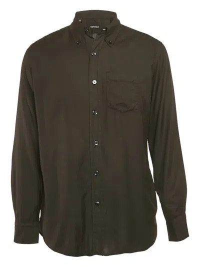 Pre-owned Tom Ford Cotton-cashmere Shirt In Brown