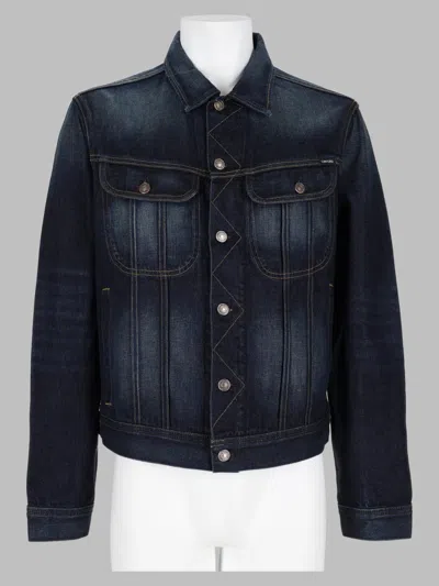 Tom Ford Cotton-lyocell Tailored Jacket For Men Made In The United States In Blue