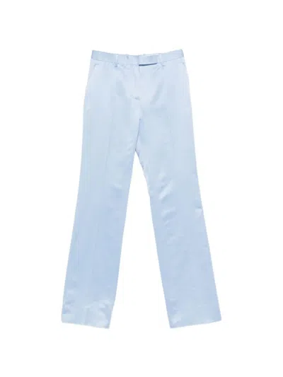 Tom Ford Cotton-silk Blend Trousers In Blue