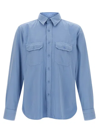Tom Ford Cotton-silk Faille Shirt In Blue