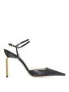 Tom Ford Glossy Stamped Python Slingback In Negro