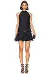 Tom Ford Couture Mock Neck Mini Dress In Black