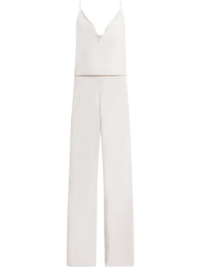 Tom Ford Cow-collar Fine-knit Jumpsuit In White