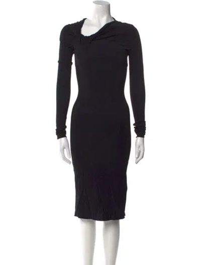 Pre-owned Tom Ford Cowl Neck Knee-length Dress In Black