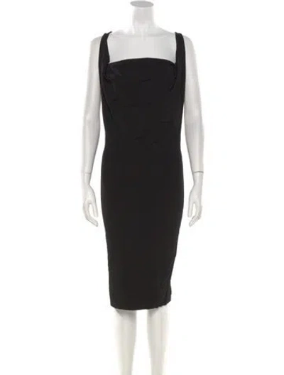Pre-owned Tom Ford Cowl Neck Knee-length Dress In Black