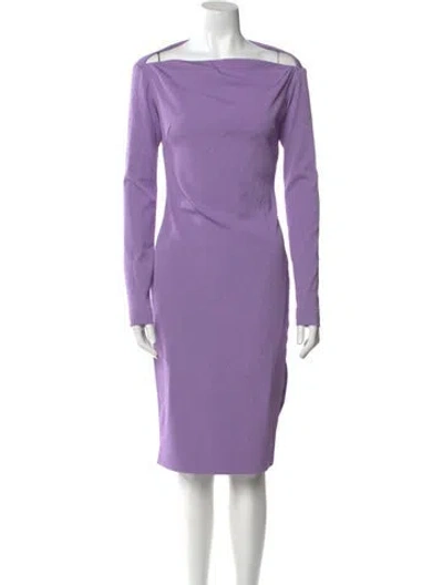 Pre-owned Tom Ford Cowl Neck Knee-length Dress In Purple