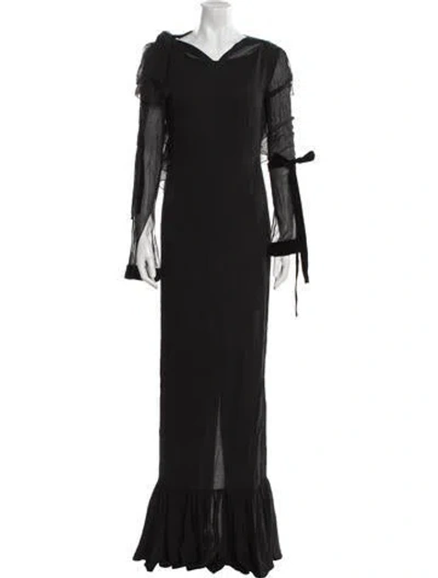 Pre-owned Tom Ford Cowl Neck Long Dress In Black
