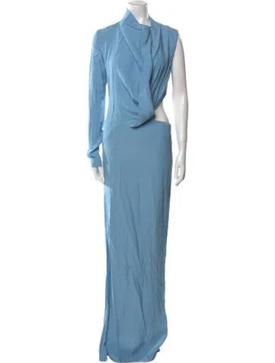 Pre-owned Tom Ford Cowl Neck Long Dress In Blue