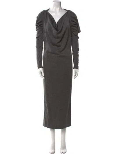 Pre-owned Tom Ford Cowl Neck Long Dress In Gray