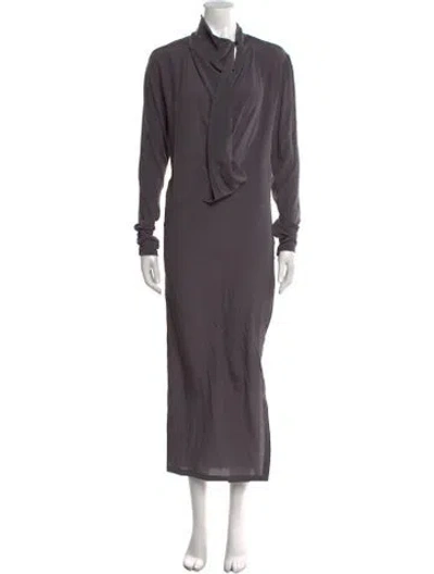 Pre-owned Tom Ford Cowl Neck Long Dress In Gray