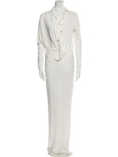 Pre-owned Tom Ford Cowl Neck Long Dress In Neutral