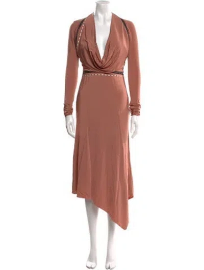 Pre-owned Tom Ford Cowl Neck Long Dress In Neutral