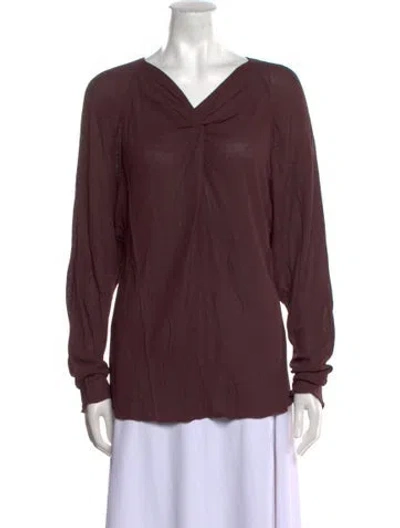 Pre-owned Tom Ford Cowl Neck Long Sleeve Blouse In Brown