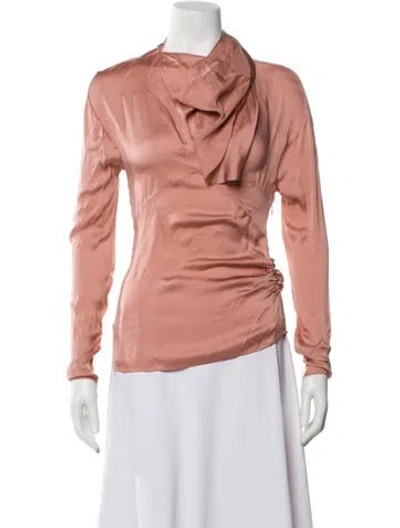 Pre-owned Tom Ford Cowl Neck Long Sleeve Blouse In Pink