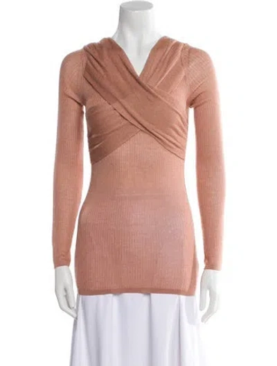 Pre-owned Tom Ford Cowl Neck Long Sleeve Top In Pink