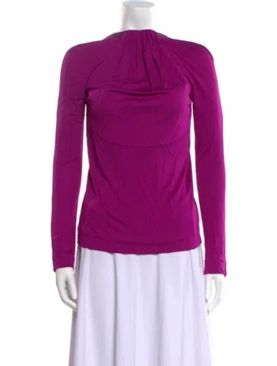 Pre-owned Tom Ford Cowl Neck Long Sleeve Top In Purple