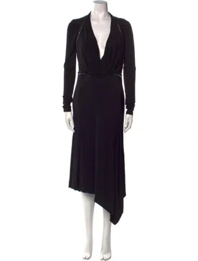 Pre-owned Tom Ford Cowl Neck Midi Length Dress In Black