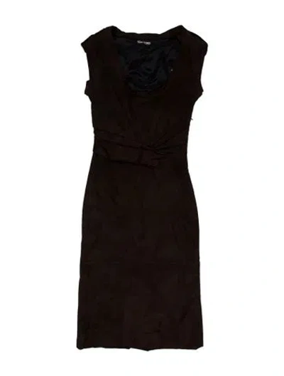 Pre-owned Tom Ford Cowl Neck Midi Length Dress In Brown