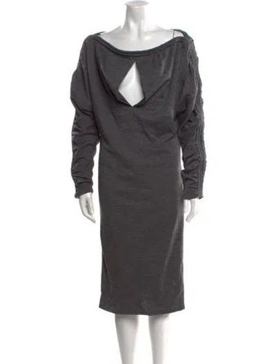 Pre-owned Tom Ford Cowl Neck Midi Length Dress In Gray