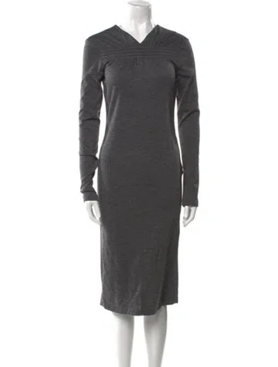 Pre-owned Tom Ford Cowl Neck Midi Length Dress In Gray