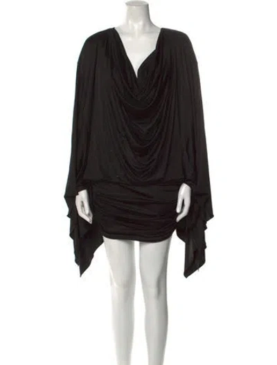 Pre-owned Tom Ford Cowl Neck Mini Dress In Black