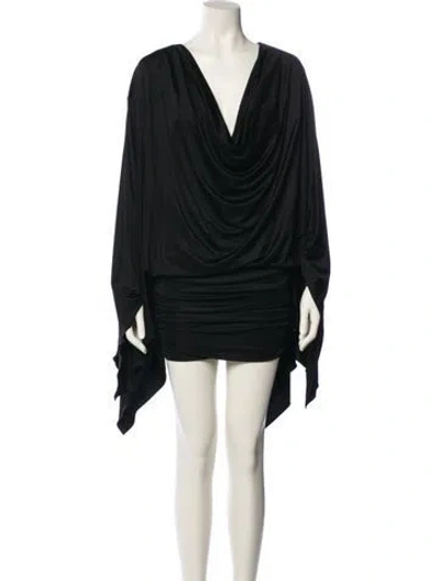 Pre-owned Tom Ford Cowl Neck Mini Dress In Black