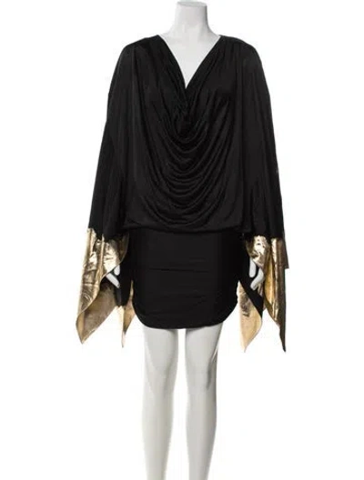 Pre-owned Tom Ford Cowl Neck Mini Dress In Black