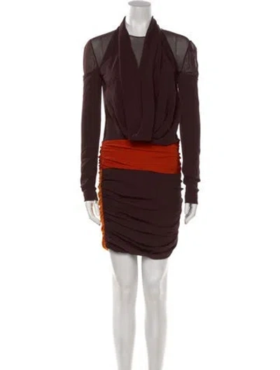 Pre-owned Tom Ford Cowl Neck Mini Dress In Multi