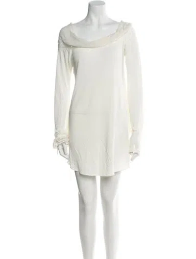 Pre-owned Tom Ford Cowl Neck Mini Dress In Neutral