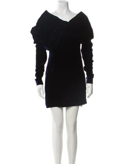 Pre-owned Tom Ford Cowl Neck Mini Dress W/ Tags In Blue
