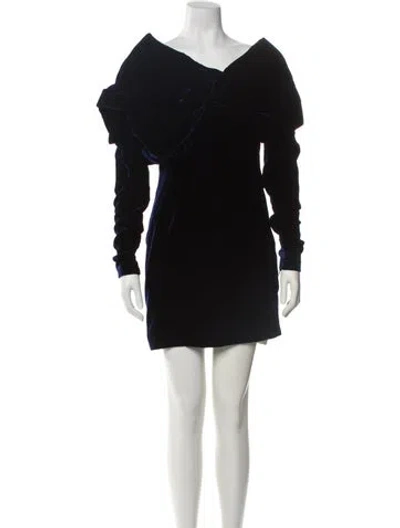 Pre-owned Tom Ford Cowl Neck Mini Dress W/ Tags In Blue