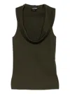 Tom Ford Cowl-neck Top In Green