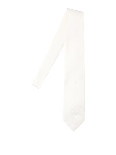 Tom Ford Cravatta Gros Grain In White