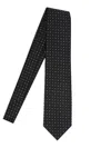 Tom Ford Micro Dot On Weave Silk Tie Accessories In Black