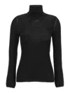 Tom Ford Turtleneck Long-sleeve Fine Cashmere-silk Top In Black