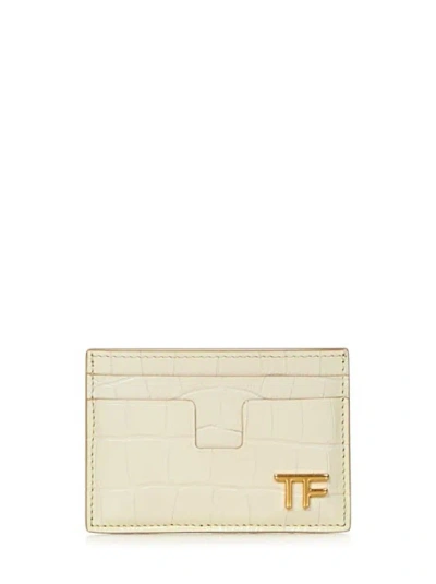 TOM FORD CREAM-COLORED CARD HOLDER