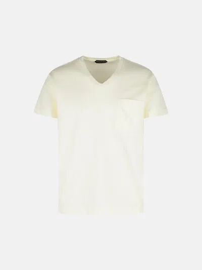 Tom Ford Cream Cotton T-shirt