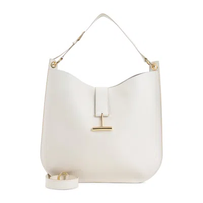 Tom Ford Cream White Calf Leather Shoulder Bag