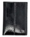Tom Ford Small Ell Embossed Leather Folding Cardholder In Black
