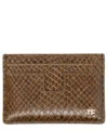 Tom Ford Phyton-print Leather Card Holder In Brown