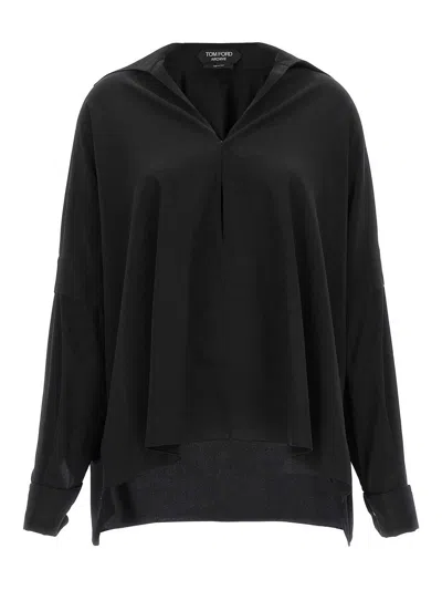 Tom Ford Crepe De Chine Shirt In Black