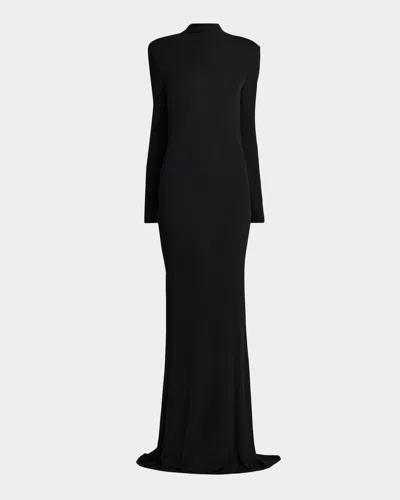 Tom Ford Crepe Jersey Cut-out Back Gown In Black
