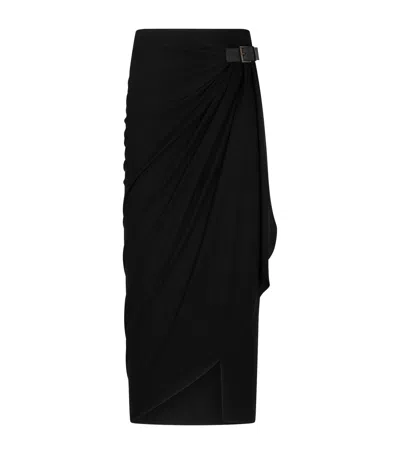 Tom Ford Crepe Jersey Midi Wrap Skirt In Black