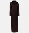 Tom Ford Crêpe Satin Gown In Burgundy