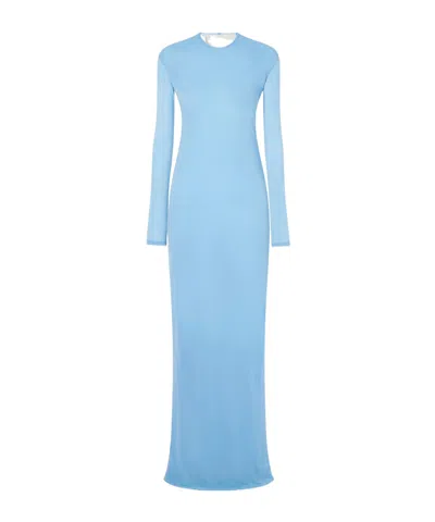 Tom Ford Crepe Silk Gown In Blue