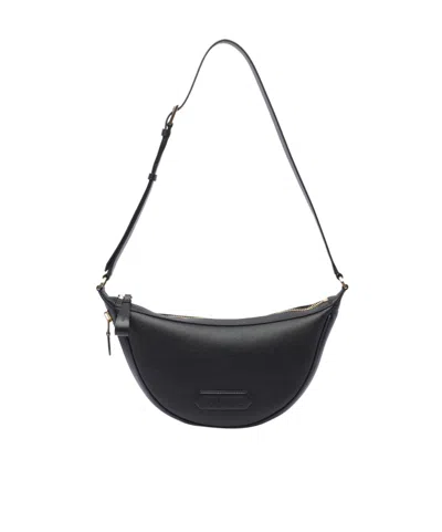Tom Ford Crescent Leather Shoulder Bag In White