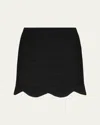 Tom Ford Crescent Mesh Mini Skirt In Black